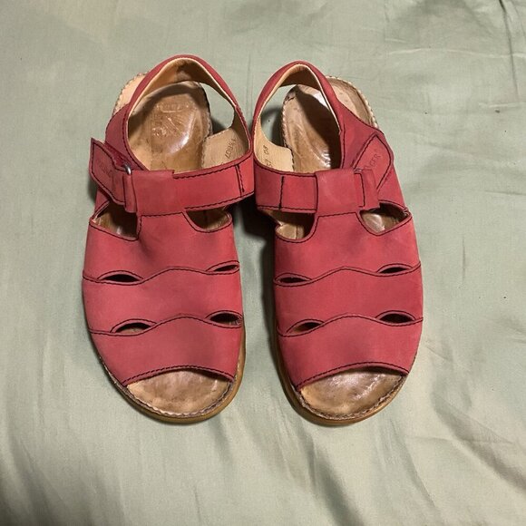 Haflinger Women's Burnt Red Open Toe Slingback Super Nice Sandals Size 37/6.5 - Picture 1 of 5